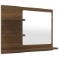 Specchio da Bagno Rovere Marrone 60x10,5x45cm Legno Multistrato Specchio da Bagno Rovere Marrone 60x10,5x45cm Legno Multistrato