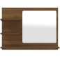 Specchio da Bagno Rovere Marrone 60x10,5x45cm Legno Multistrato Specchio da Bagno Rovere Marrone 60x10,5x45cm Legno Multistrato