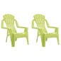 vidaXL Sedie Giardino 2pz Bambini Verdi 37x34x44cm PP Aspetto in Legno vidaXL Sedie Giardino 2pz Bambini Verdi 37x34x44cm PP Aspetto in Legno