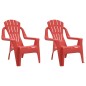 vidaXL Sedie Giardino 2pz Bambini Rosse 37x34x44cm PP Aspetto in Legno vidaXL Sedie Giardino 2pz Bambini Rosse 37x34x44cm PP Aspetto in Legno