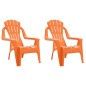 vidaXL Sedie Giardino 2pz Bambini Arancioni 37x34x44 PP Aspetto Legno vidaXL Sedie Giardino 2pz Bambini Arancioni 37x34x44 PP Aspetto Legno