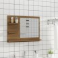 Specchio da Bagno Rovere Marrone 60x10,5x45cm Legno Multistrato Specchio da Bagno Rovere Marrone 60x10,5x45cm Legno Multistrato