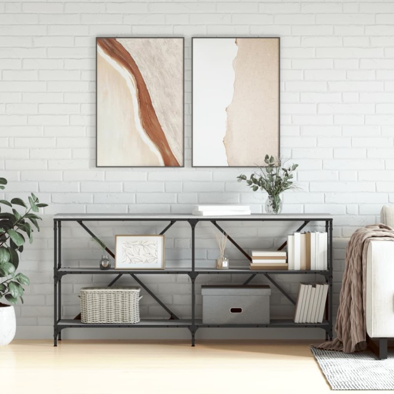 vidaXL Tavolino Grigio Sonoma 160x30x75cm in Legno Multistrato e Ferro vidaXL Tavolino Grigio Sonoma 160x30x75cm in Legno Multistrato e Ferro