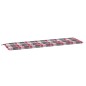 vidaXL Cuscino per Panca a Quadri Rossi 180x50x3 cm Tessuto Oxford