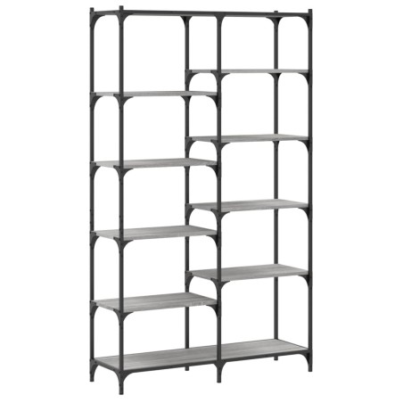 vidaXL Libreria Grigio Sonoma 100x32x170 cm Legno Multistrato e Ferro