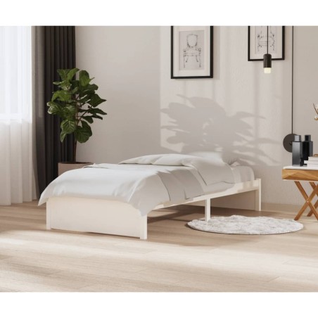 vidaXL Giroletto Bianco 90x200 cm in Legno Massello di Pino
