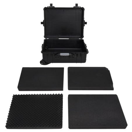 vidaXL Valigetta da Volo con Ruote Nera 63x50x23 cm in PP