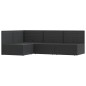 vidaXL Set Divani da Giardino 4 pz con Cuscini Nero in Polyrattan vidaXL Set Divani da Giardino 4 pz con Cuscini Nero in Polyrattan