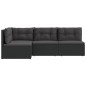 vidaXL Set Divani da Giardino 4 pz con Cuscini Nero in Polyrattan vidaXL Set Divani da Giardino 4 pz con Cuscini Nero in Polyrattan