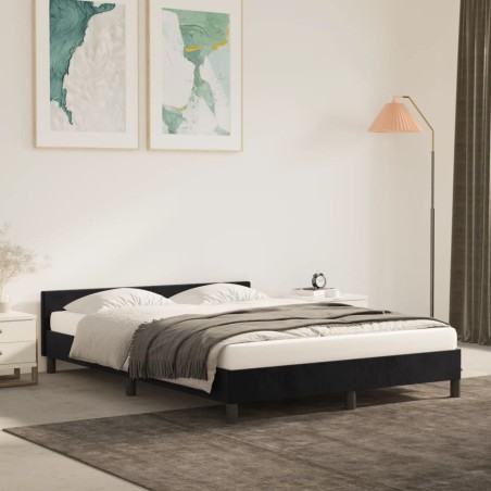 vidaXL Giroletto senza Materasso Nero 140x200 cm in Velluto