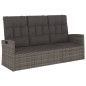 vidaXL Panca Giardino Reclinabile con Cuscini 173cm Polyrattan Grigio vidaXL Panca Giardino Reclinabile con Cuscini 173cm Polyrattan Grigio