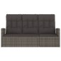 vidaXL Panca Giardino Reclinabile con Cuscini 173cm Polyrattan Grigio vidaXL Panca Giardino Reclinabile con Cuscini 173cm Polyrattan Grigio