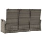 vidaXL Panca Giardino Reclinabile con Cuscini 173cm Polyrattan Grigio vidaXL Panca Giardino Reclinabile con Cuscini 173cm Polyrattan Grigio