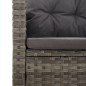 vidaXL Panca Giardino Reclinabile con Cuscini 173cm Polyrattan Grigio vidaXL Panca Giardino Reclinabile con Cuscini 173cm Polyrattan Grigio