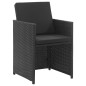 vidaXL Set da Pranzo da Giardino 9 pz con Cuscini in Polyrattan Nero vidaXL Set da Pranzo da Giardino 9 pz con Cuscini in Polyrattan Nero