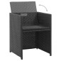 vidaXL Set da Pranzo da Giardino 9 pz con Cuscini in Polyrattan Nero vidaXL Set da Pranzo da Giardino 9 pz con Cuscini in Polyrattan Nero