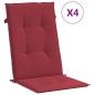 vidaXL Cuscini per Sedie 4 pz Rosso Vino 120x50x3 cm in Tessuto vidaXL Cuscini per Sedie 4 pz Rosso Vino 120x50x3 cm in Tessuto