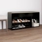 vidaXL Panca Porta Scarpe con Cuscino Nera 104x30x49cm Multistrato vidaXL Panca Porta Scarpe con Cuscino Nera 104x30x49cm Multistrato