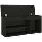 vidaXL Panca Porta Scarpe con Cuscino Nera 104x30x49cm Multistrato vidaXL Panca Porta Scarpe con Cuscino Nera 104x30x49cm Multistrato