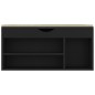 vidaXL Panca Porta Scarpe con Cuscino Nera 104x30x49cm Multistrato vidaXL Panca Porta Scarpe con Cuscino Nera 104x30x49cm Multistrato