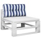 vidaXL Cuscino per Pallet Strisce Bianche e Blu 70x40x12 cm in Tessuto