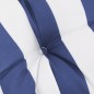 vidaXL Cuscino per Pallet Strisce Bianche e Blu 70x40x12 cm in Tessuto