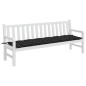 vidaXL Cuscino Panca Giardino Motivo a Quadri Nero 200x50x7 cm Tessuto