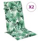 vidaXL Cuscini Sedia Schienale Alto 2 pz Motivo Foglie Tessuto Oxford