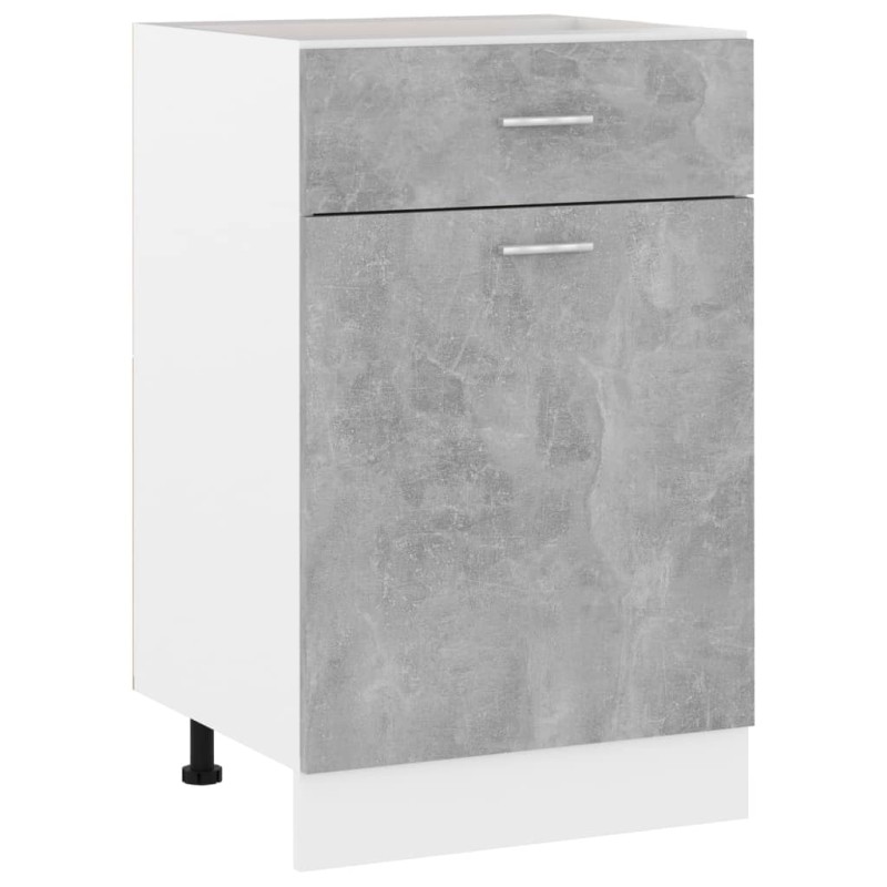 Armadio con Cassetto Grigio Cemento 50x46x81,5 cm in Truciolato Armadio con Cassetto Grigio Cemento 50x46x81,5 cm in Truciolato