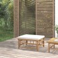 vidaXL Poggiapiedi da Giardino con Cuscino Bianco Crema in Bambù vidaXL Poggiapiedi da Giardino con Cuscino Bianco Crema in Bambù