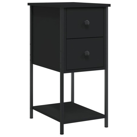 vidaXL Comodino Nero 32x42x70 cm in Legno Multistrato