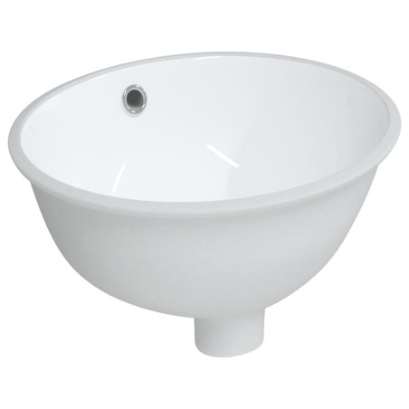 vidaXL Lavandino da Bagno Bianco 33x29x16,5 cm Ovale in Ceramica