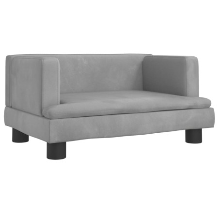 vidaXL Lettino per Cani Grigio Chiaro 60x40x30 cm in Velluto