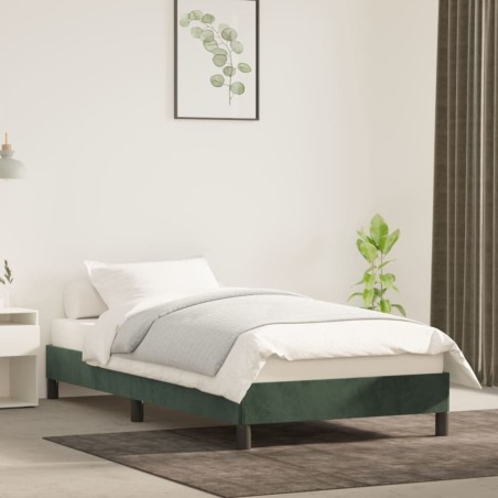 vidaXL Giroletto Verde Scuro 90x200 cm in Velluto