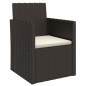 vidaXL Poltrona da Giardino con Cuscino Nero in Polyrattan vidaXL Poltrona da Giardino con Cuscino Nero in Polyrattan