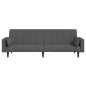 vidaXL Divano Letto a 2 Posti con 2 Cuscini Grigio Scuro in Tessuto vidaXL Divano Letto a 2 Posti con 2 Cuscini Grigio Scuro in Tessuto