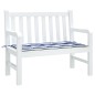 vidaXL Cuscino Panca Giardino Bianco e Blu 100x50x3 cm Tessuto Oxford