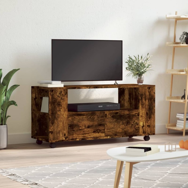 vidaXL Mobile TV Rovere Fumo 102x34,5x43 cm in Legno Multistrato