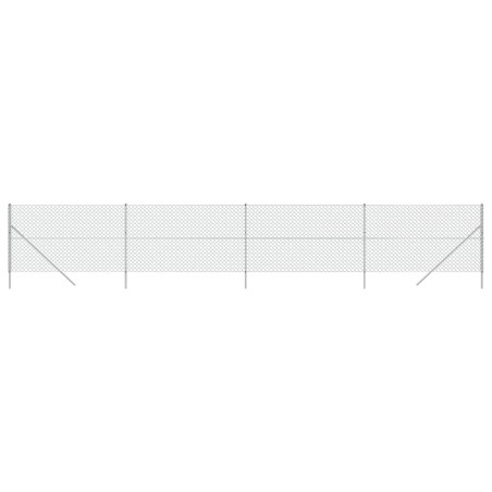 vidaXL Recinzione a Rete Argento 1,4x10 m