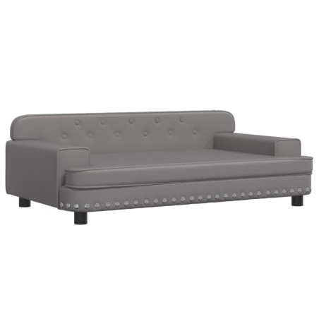 vidaXL Lettino per Cani Grigio 90x53x30 cm in Similpelle