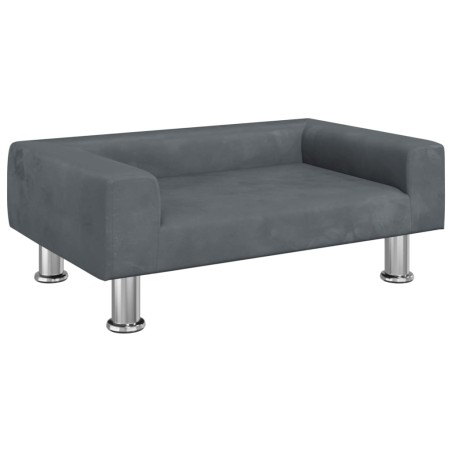 vidaXL Lettino per Cani Grigio Scuro 70x45x26,5 cm in Velluto
