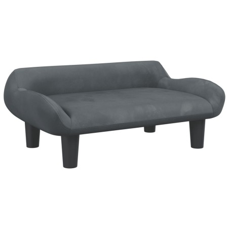 vidaXL Lettino per Cani Grigio Scuro 70x40x24 cm in Velluto