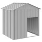 vidaXL Casetta Cani Tetto Grigio Chiaro 117x103x123 cm Acciaio Zincato