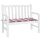 vidaXL Cuscino per Panca a Quadri Rossi 100x50x3 cm Tessuto Oxford