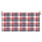 vidaXL Cuscino per Panca a Quadri Rossi 100x50x3 cm Tessuto Oxford