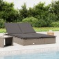 vidaXL Lettino Prendisole 2 Persone con Cuscini Grigio in Polyrattan vidaXL Lettino Prendisole 2 Persone con Cuscini Grigio in Polyrattan