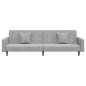 vidaXL Divano Letto a 2 Posti con 2 Cuscini Grigio Chiaro in Velluto vidaXL Divano Letto a 2 Posti con 2 Cuscini Grigio Chiaro in Velluto