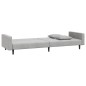 vidaXL Divano Letto a 2 Posti con 2 Cuscini Grigio Chiaro in Velluto vidaXL Divano Letto a 2 Posti con 2 Cuscini Grigio Chiaro in Velluto
