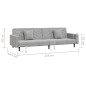 vidaXL Divano Letto a 2 Posti con 2 Cuscini Grigio Chiaro in Velluto vidaXL Divano Letto a 2 Posti con 2 Cuscini Grigio Chiaro in Velluto