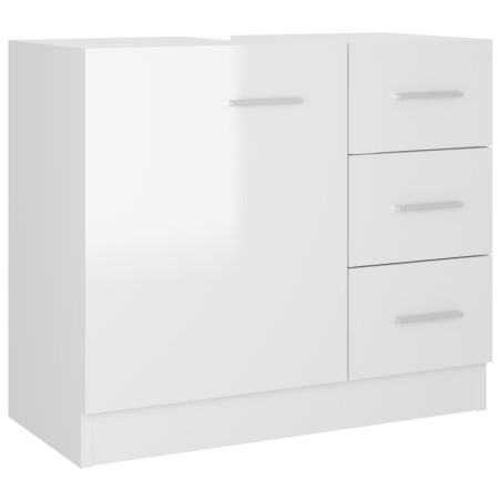 Mobile Sottolavabo Bianco Lucido 63x30x54 cm in Truciolato